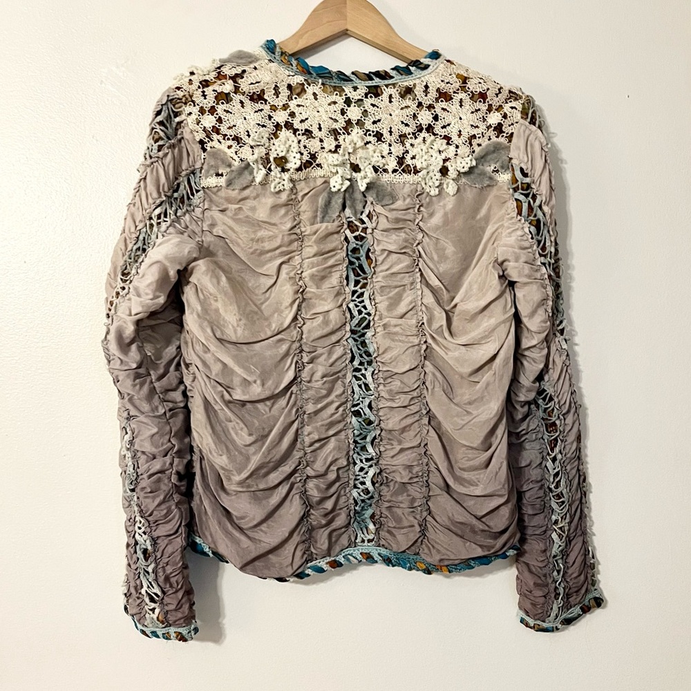 Sandy Starkman Wearable Art Boho Lace Silk Beaded Jac… - Gem